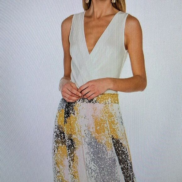 New! Diane von Furstenberg Jade SILK Skirt in Stella Fresco Rock Size M - Picture 4 of 16